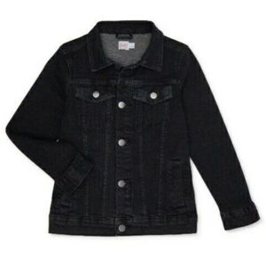 Wonder Nation Black Denim Jacket Boy's Size XS Husky 🖤👧✨